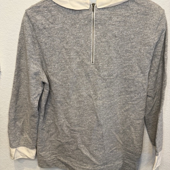 JCrew Peter Pan collar gray cream silk trim Medium - Picture 6 of 8